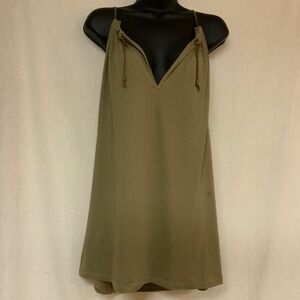 Ralph Lauren Embellished Tank Top Sleeveless Olive Green